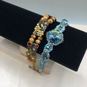 Crystal and rhinestones bejeweled romantic boho jewelry, curated bundle lot 2